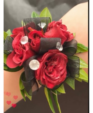 Black & Red Corsage