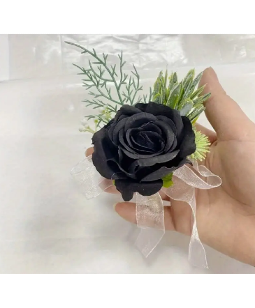 Black Rose Boutonniere in Newmarket, ON | FLOWERS 'N THINGS FLOWER & GIFT SHOP