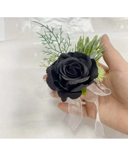 Black Rose Boutonniere