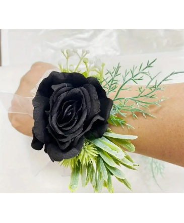 Black Rose Corsage Bracelet in Newmarket, ON | FLOWERS 'N THINGS FLOWER & GIFT SHOP