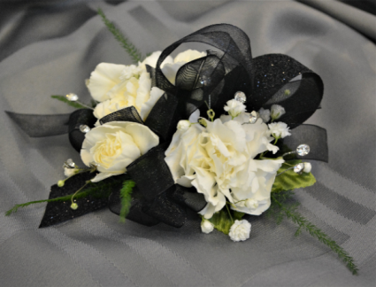 BLACK SPARKLE CORSAGE IN STORE PICK UP ONLY WRIST CORSAGE