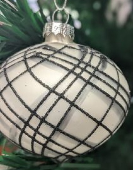 Black/ White Plaid Ornament 