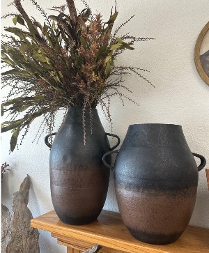 Black/Brown Metal Containers $75.00 Tall $70.00 Short