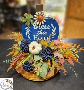 'Bless This Home' Silk Pumpkin Centerpiece 