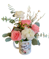 Blessed Mama Mug Floral Arrangement