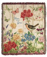 Bloom with Grace Tapestry Throw