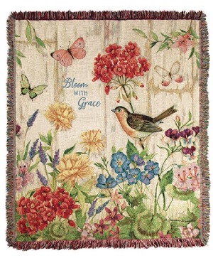 Bloom with Grace Tapestry Throw