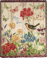 Bloom with Grace Tapestry Throw