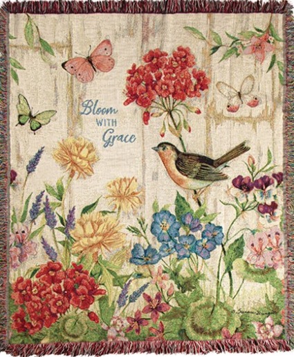 Bloom with Grace Tapestry Throw