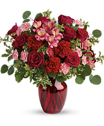 Blooming Belles TF Bouquet Ruby red vase