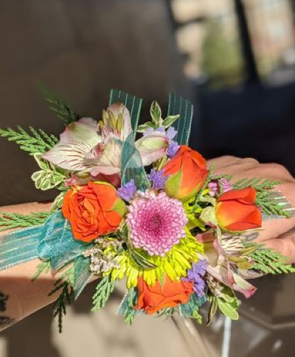 Hollie and Pine's Blooming Kaleidoscope  Wrist Corsage