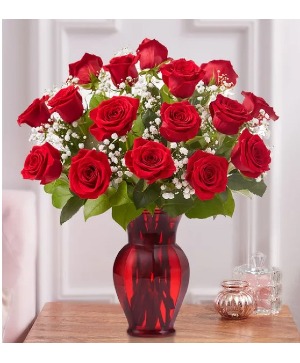 Blooming Love 18 stem Red Roses 