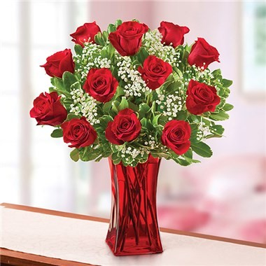 Blooming Love™ in Red Vase Arrangement