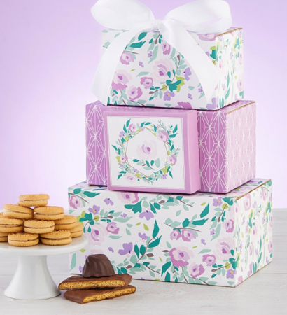 Blooming' Spring Sweets Tower Candy, Cookies, & Chocolates Gift Tower