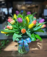 Blooming  Spring Tulip Vase