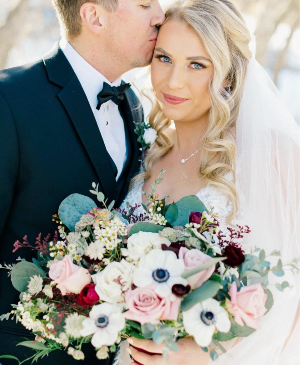 Blooms In Burgundy Designed for a bride who wanted romance in every petal.