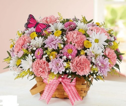 Blossoming Blooms Basket floral arrangement