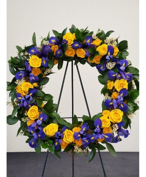 Blue and Gold Navy Wreath Open Wreath