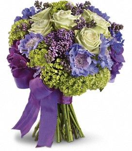 Blue and Green Bridesmaid Bouquet  