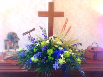 Blue and Green Mixed Casket  