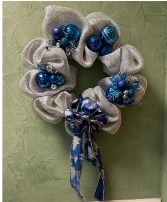 Blue and Silver Wreath Christmas