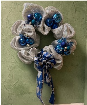 Blue and Silver Wreath Christmas