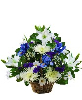 Blue and white Basket  