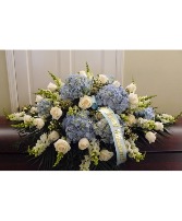 Blue And White Casket Cover