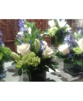 BLUE AND WHITE CENTERPIECES $ 80.00 each