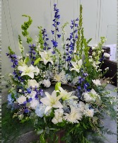 Blue and White Cremation Urn Wreath Urn Wreath