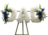 Blue and white DAD standing spray 