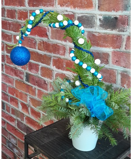 Blue and white Grinch Tree Table Top Grinch Tree