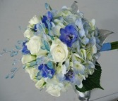 Blue and White Prom Nosegay 