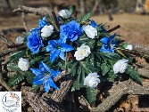 Blue and White Silk Casket Spray  