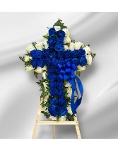 Blue and White Standing Cross