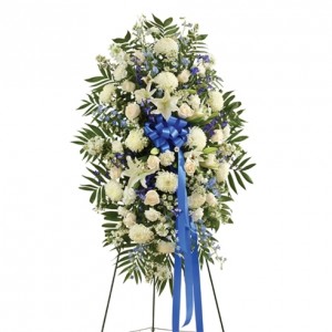 Blue and White Standing Spray