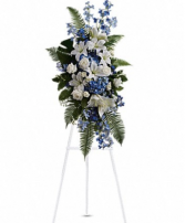 Blue and white  standing spray  Standing spray
