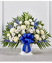 Blue and White Sympathy Floor Basket Blue and White Sympathy Floor Basket