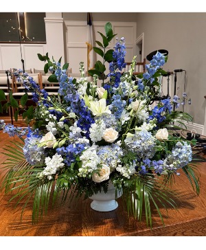 Blue and White Sympathy  Fresh arrangement