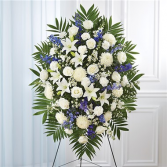 Blue and White Sympathy Standing Spray