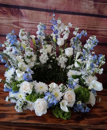 Blue and White Urn Surround Urn Arrangement
