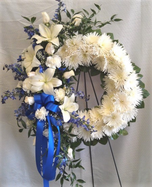 Blue and White Wreath Wreath