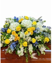 Blue and Yellow Casket Cover 