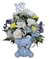 Blue Bear Bouquet FHF-BB5416 Fresh Flower Keepsake local only