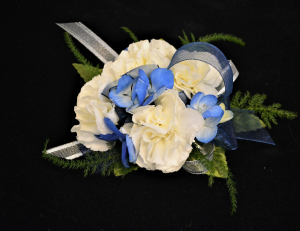 BLUE BEAUTY CORSAGE FOR IN STORE PICK UP ONLY WRIST CORSAGE