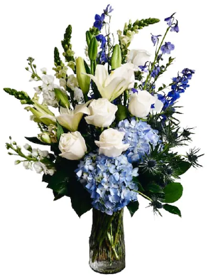 Blue Beauty Vase arrangement