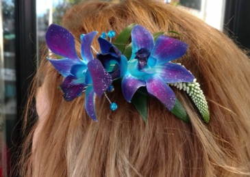 Blue Bom Orchid Hair Piece in Jersey Shore, PA | Russell's Florist, LLC