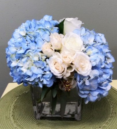 Blue By You Blue Hydrangea White Roses
