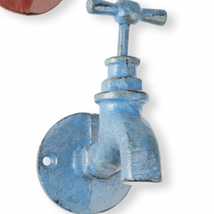 Blue Cast Iron Water Tap Hook