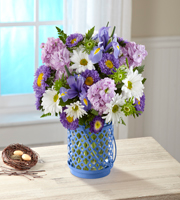 Blue Chandelier Flower Arrangement Spring Arrangement